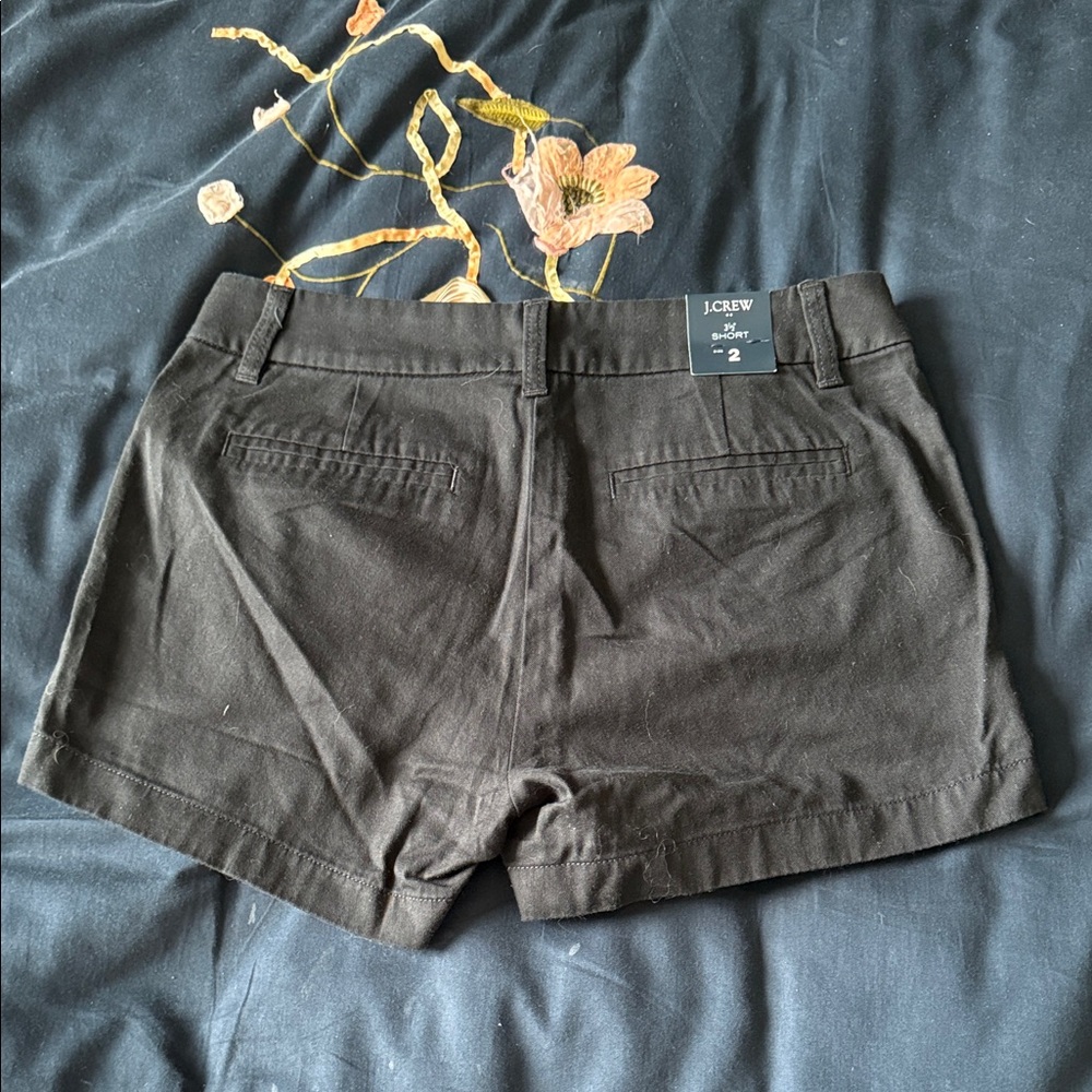 J. Crew Black High-Waist Chino Shorts
